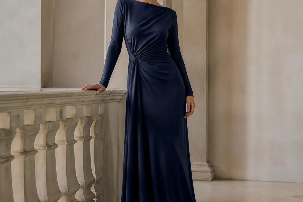 Quick and easy long sleeve maxi evening dress picks