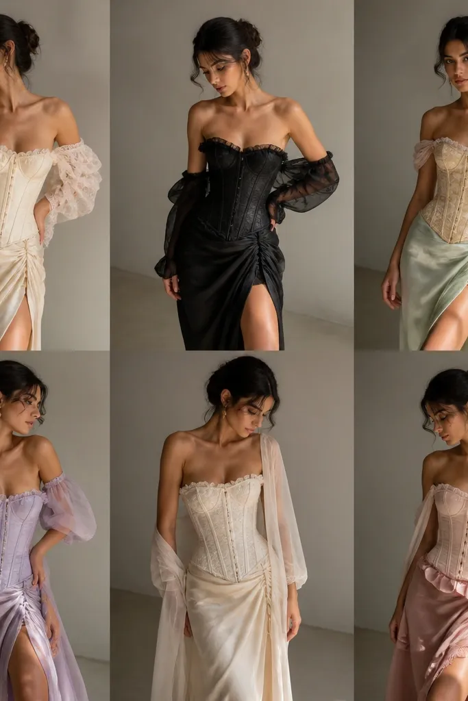 Corset and skirt outfit transformation ideas