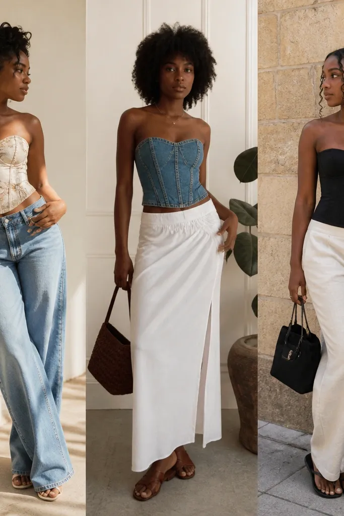 Budget-friendly corset top outfits for Black women