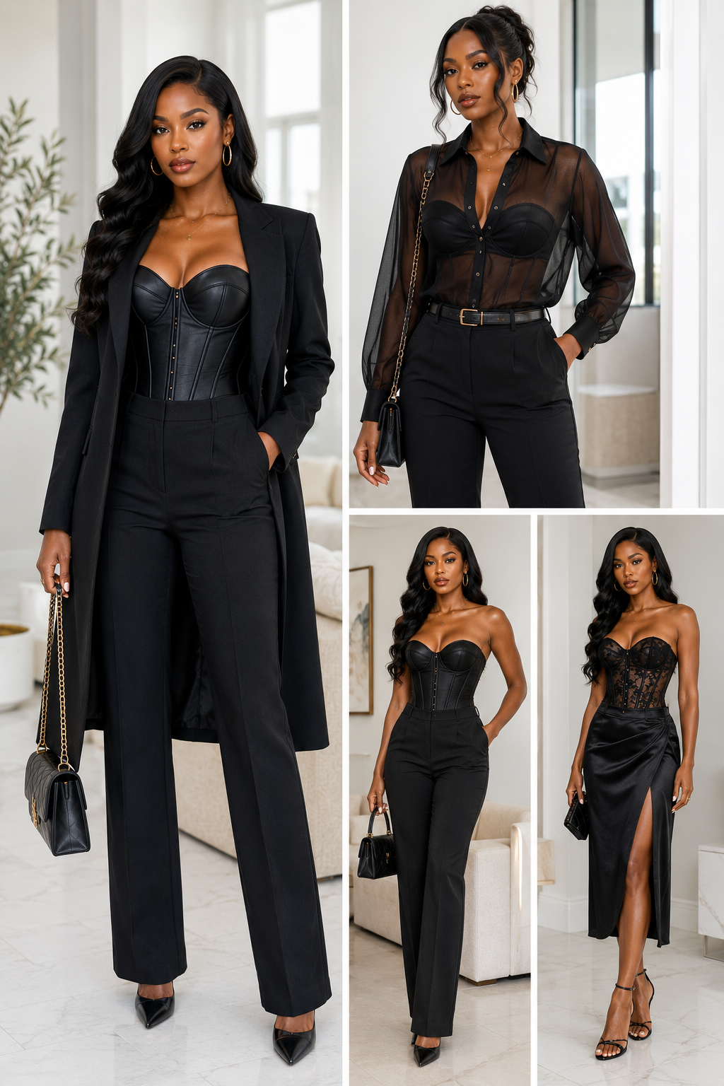 Corset black outfit ideas that turn heads