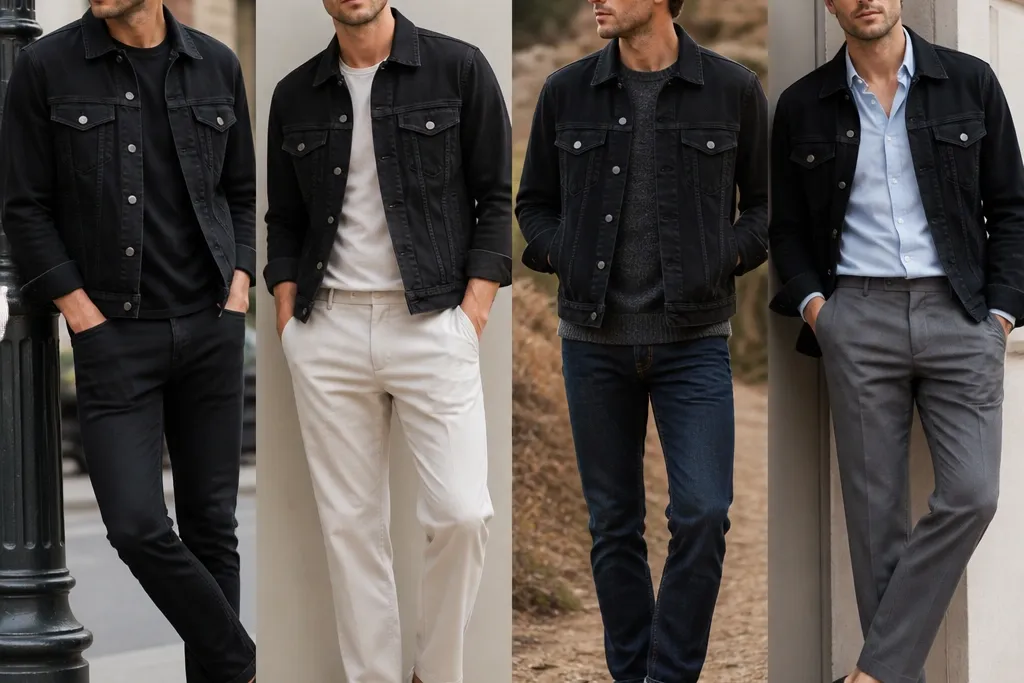 Comparison review of black denim jacket outfit styles