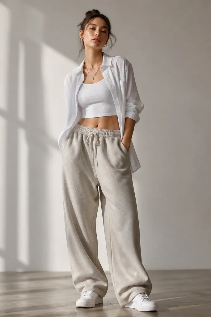 Budget baggy joggers outfit women looks
