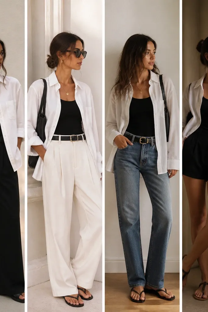 Comparison review best white shirt black tank top outfits