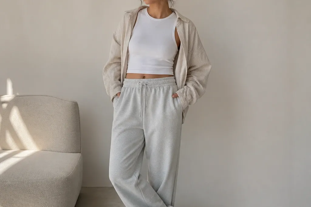 Easy grey joggers outfit women ideas
