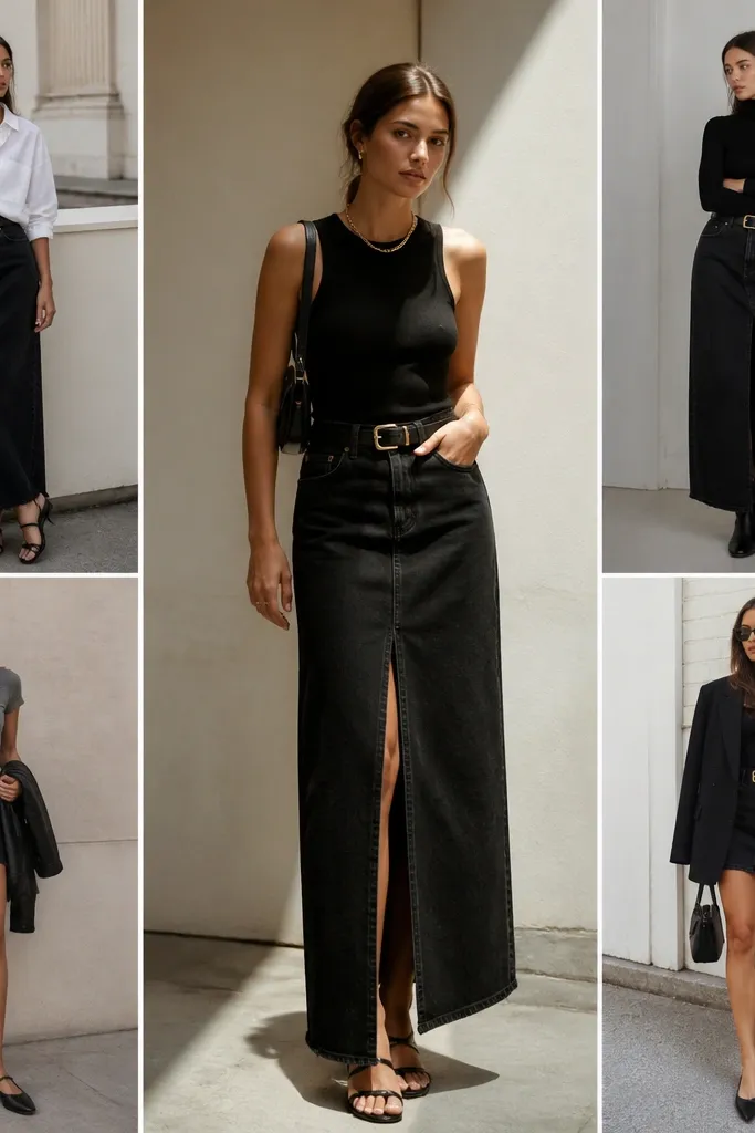 Modern denim black skirt outfit ideas that feel current